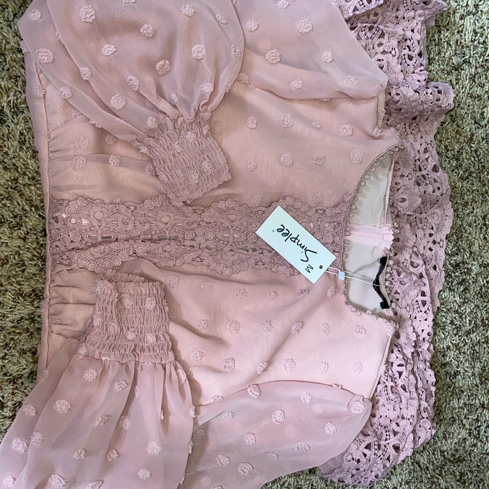 Pink Lace Mini Dress